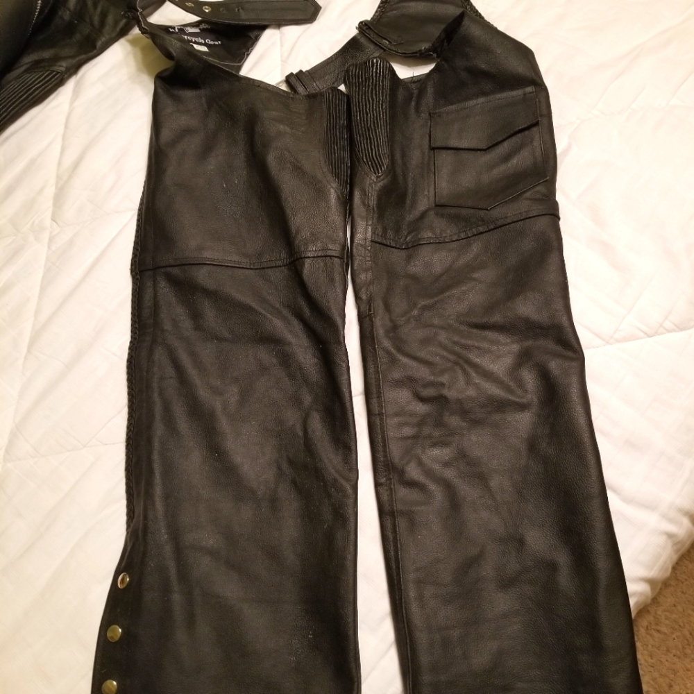 JAFRUM Men's leather motorcycle chaps